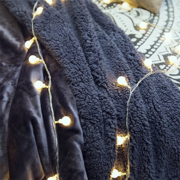 Sherpa Throw Luxury Blanket Reversible Fuzzy Microfiber All Season Blanket for Bed or Couch, Size 150 x 200cm - Midnight Blue-2