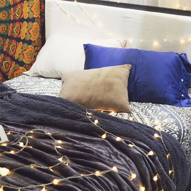 Sherpa Throw Luxury Blanket Reversible Fuzzy Microfiber All Season Blanket for Bed or Couch, Size 150 x 200cm - Midnight Blue-4