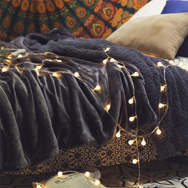 Sherpa Throw Luxury Blanket Reversible Fuzzy Microfiber All Season Blanket for Bed or Couch, Size 150 x 200cm - Midnight Blue-5
