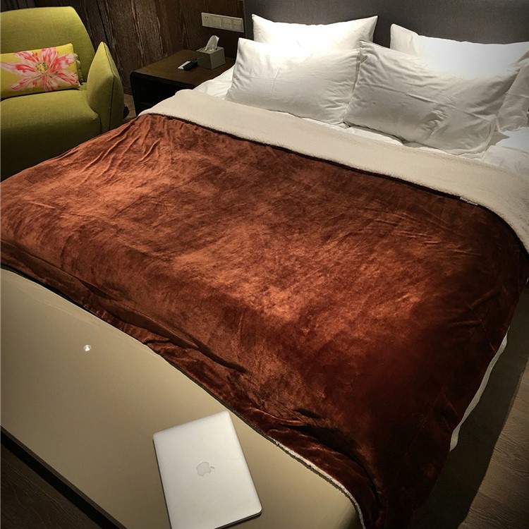 Berber Fleece Throw Luxury Blanket Reversible Fuzzy Microfiber All Season Blanket for Bed or Couch, Size 150 x 200cm - Coffee-4
