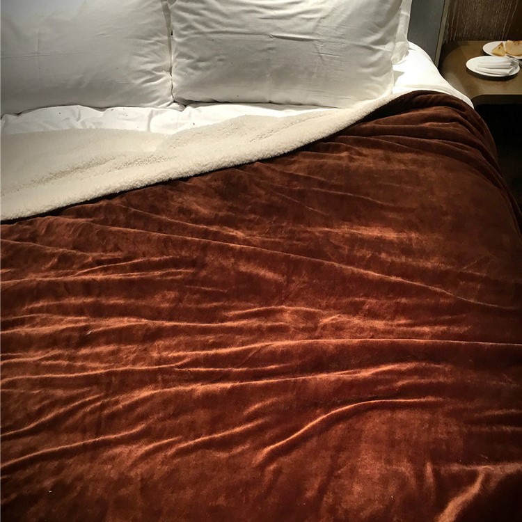 Berber Fleece Throw Luxury Blanket Reversible Fuzzy Microfiber All Season Blanket for Bed or Couch, Size 150 x 200cm - Coffee-5