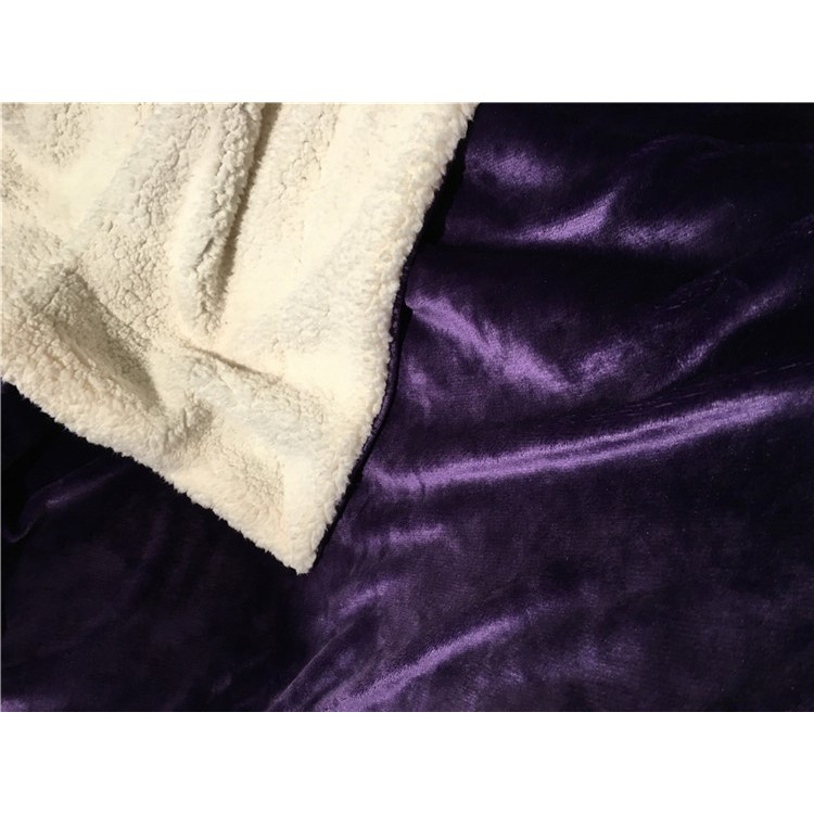 Soft Cozy Sherpa Throw Luxury Blanket Reversible Fuzzy Microfiber All Season Blanket for Bed or Couch, Size 150 x 200cm - Purple-4