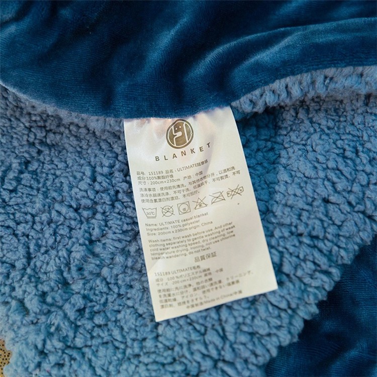 Soft Sherpa Throw Luxury Blanket Reversible Fuzzy Microfiber All Season Blanket for Bed or Couch, Size 150 x 200cm - Blue-7