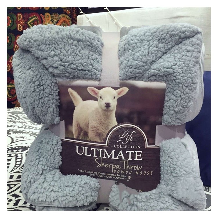 Cozy Sherpa Throw Luxury Blanket Reversible Fuzzy Microfiber All Season Blanket for Bed or Couch, Size 150 x 200cm - Baby Blue-1