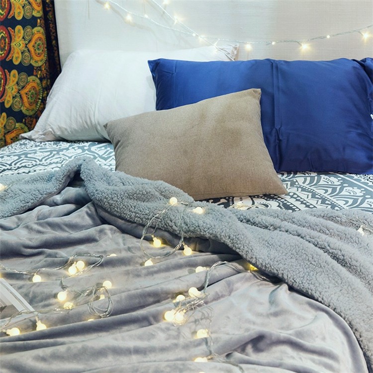 Cozy Sherpa Throw Luxury Blanket Reversible Fuzzy Microfiber All Season Blanket for Bed or Couch, Size 150 x 200cm - Baby Blue-5