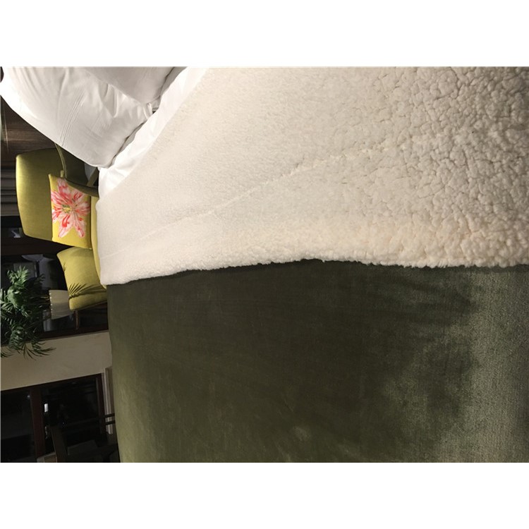Sherpa Throw Luxury Blanket Reversible Fuzzy Microfiber All Season Woollen Blanket for Bed or Couch, Size 150 x 200cm - Green-5