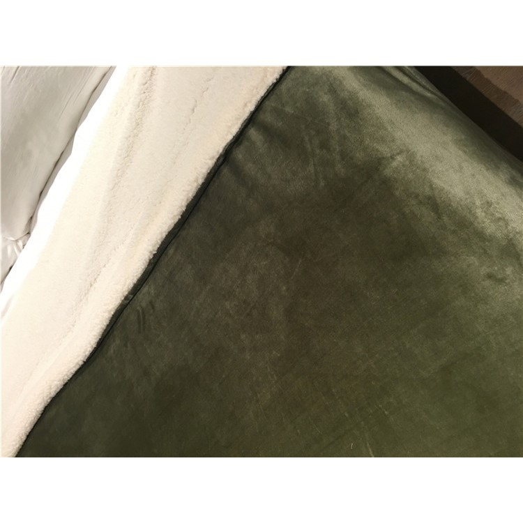 Sherpa Throw Luxury Blanket Reversible Fuzzy Microfiber All Season Woollen Blanket for Bed or Couch, Size 150 x 200cm - Green-7