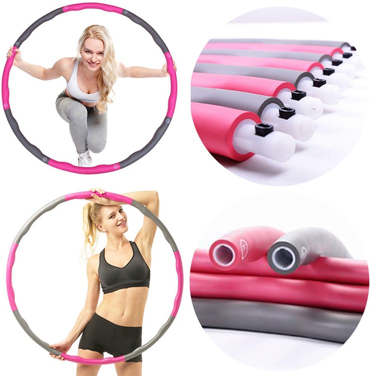 Fitness Exercise Workout GYM Professional Wave Weighted Hula Hoop - Pink-2