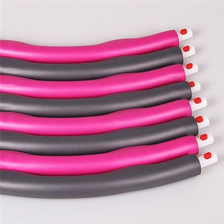 Fitness Exercise Workout GYM Professional Wave Weighted Hula Hoop - Pink-3
