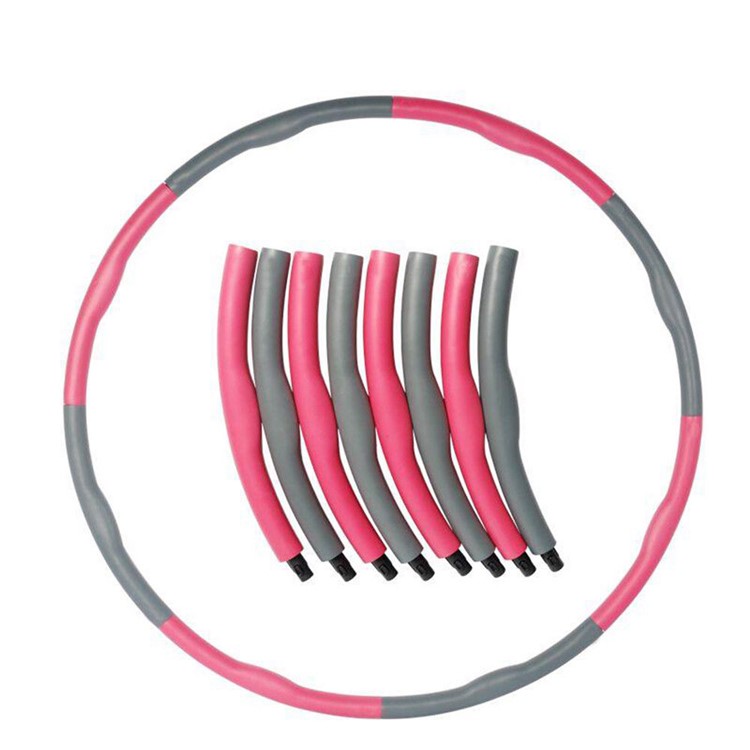Fitness Exercise Workout GYM Professional Wave Weighted Hula Hoop - Pink-4