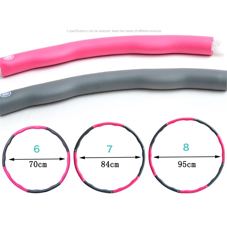 Fitness Exercise Workout GYM Professional Wave Weighted Hula Hoop - Pink-5