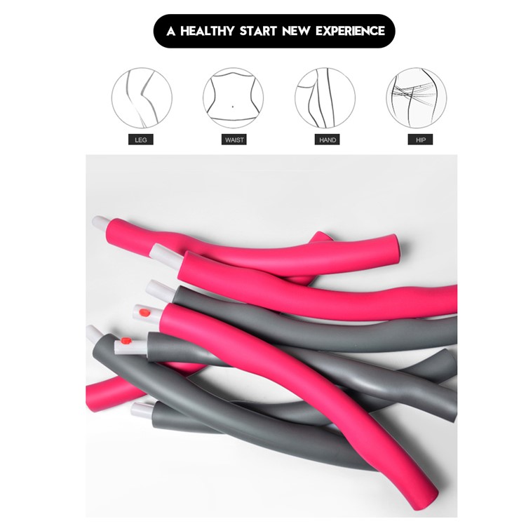 Fitness Exercise Workout GYM Professional Wave Weighted Hula Hoop - Pink-9