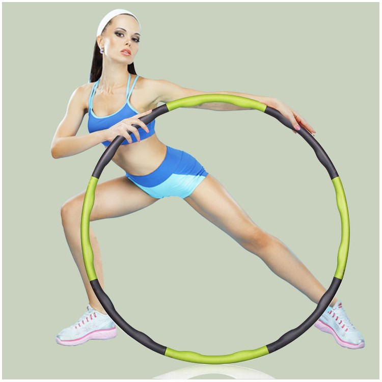 Fitness Exercise Workout GYM Professional Foamed Wave Weighted Hula Hoop - Green-3