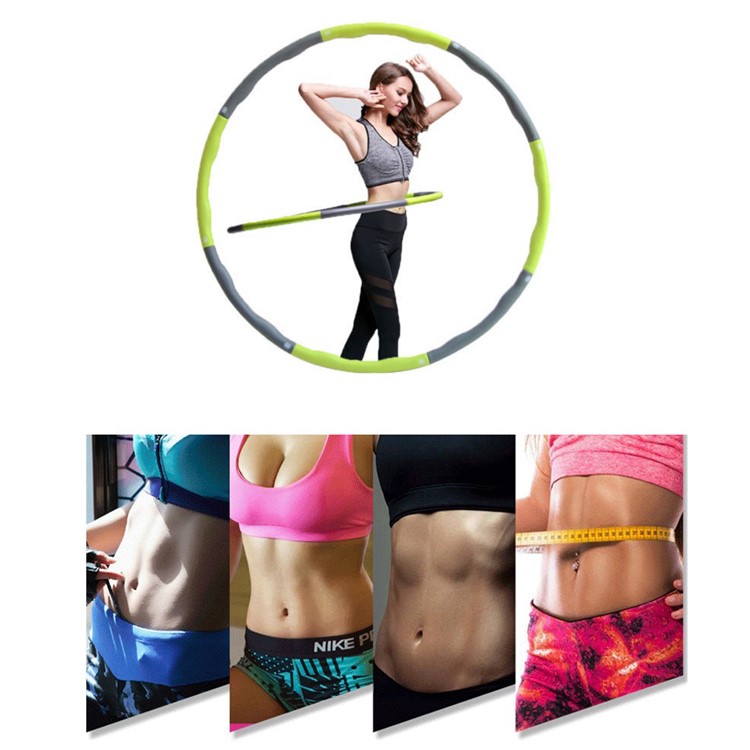 Fitness Exercise Workout GYM Professional Foamed Wave Weighted Hula Hoop - Green-5