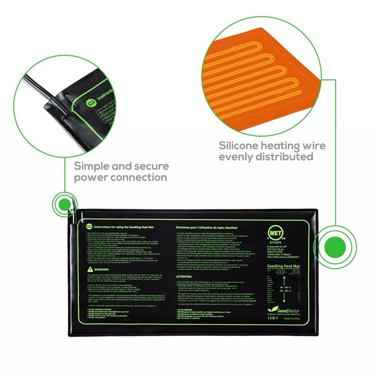 Seedling Heat Mat Waterproof Plant Warm Mat Pad, Size: 20 x 10 inch - UK Plug-2