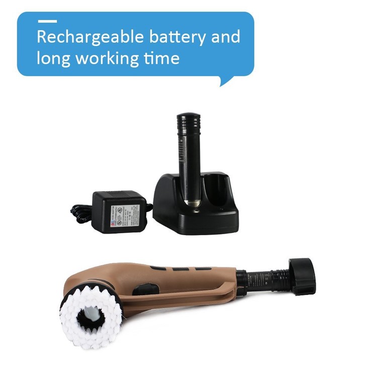 Cordless Power Scrubber Shoe Polisher for Leather Bag, Shoes,Sofa and More with Rechargeable Battery - US Plug-3