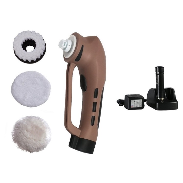 Electric Shoe Polisher Portable Power Handheld Shoe Shine Kit with Rechargeable Battery for Leather Bag, Shoes, Sofa and More - EU Plug-1