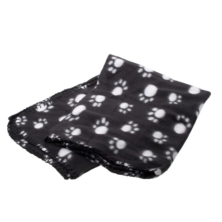 4 Pcs / Set Pawprint Chien Doux Chien Chat Literie Couverture 100 X 70 Cm (noir + Gris + Rose + Bleu)-2
