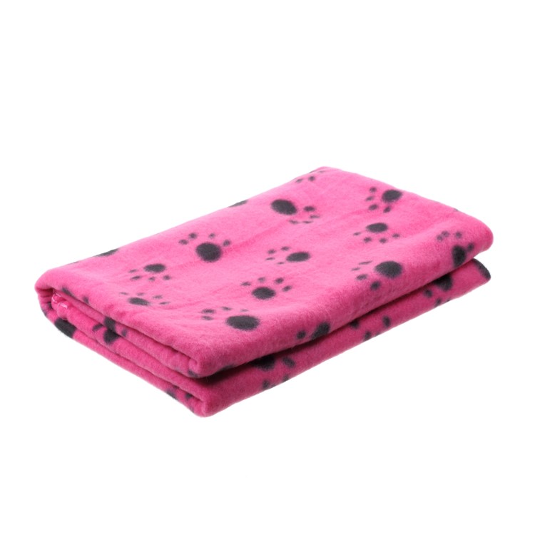 4 Pcs / Set Pawprint Chien Doux Chien Chat Literie Couverture 100 X 70 Cm (noir + Gris + Rose + Bleu)-3