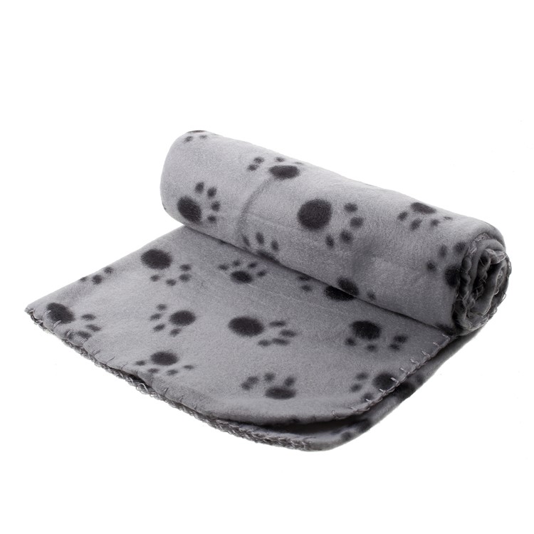 4 Pcs / Set Pawprint Chien Doux Chien Chat Literie Couverture 100 X 70 Cm (noir + Gris + Rose + Bleu)-4