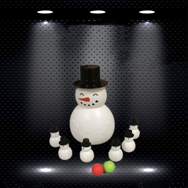9 Pcs Christmas Decor Children Plastic Children's Snowman Bowling Game Toys Set-2