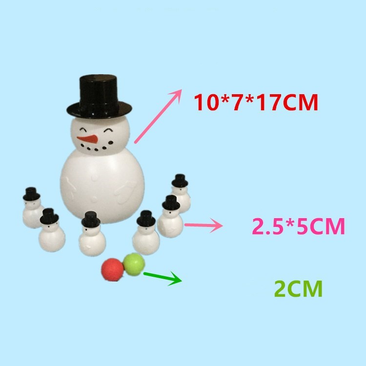 9 Pcs Christmas Decor Children Plastic Children's Snowman Bowling Game Toys Set-4