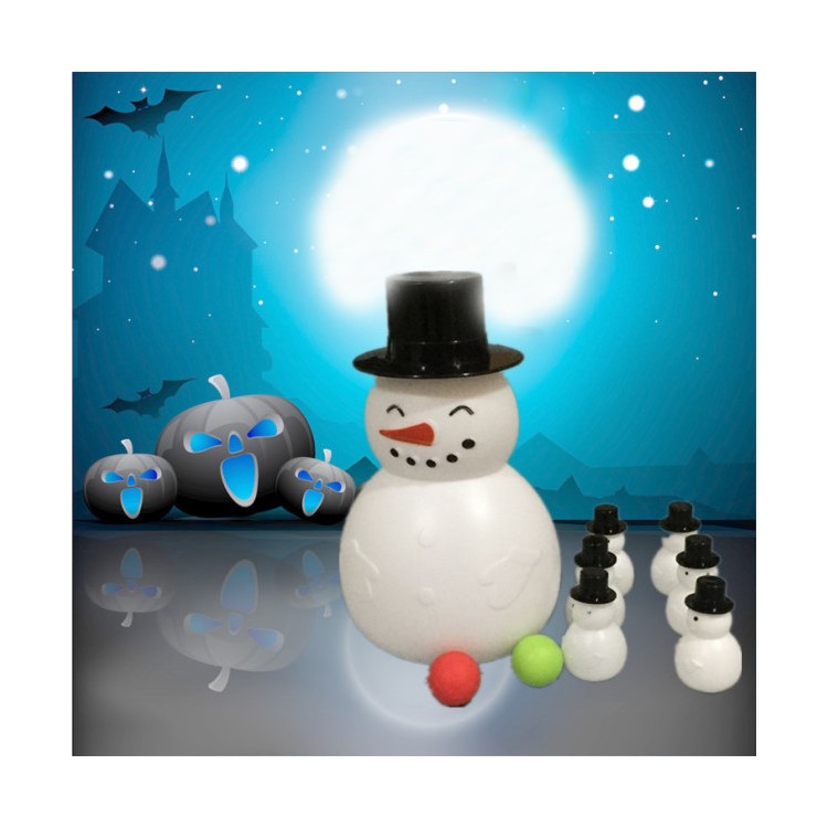 9 Pcs Christmas Decor Children Plastic Children's Snowman Bowling Game Toys Set-6