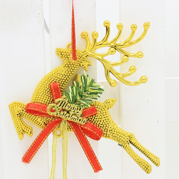Cute Christmas Ornament Hanging Christmas Deer & Bell Accessories-5