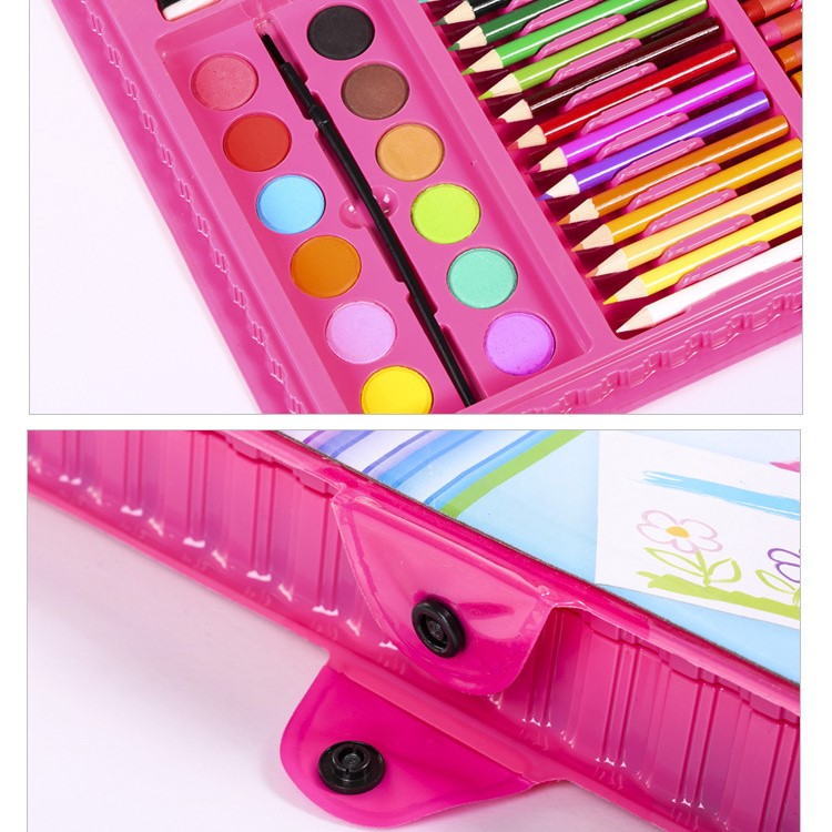 168Pcs/Set Art Painting Sets for Kids Children Drawing Water Color Pen Crayon Drawing Tool for Beginners - Pink-2