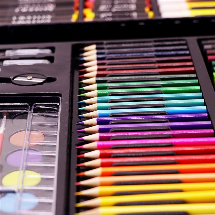 168Pcs/Set Kid's Art Painting Sets Drawing Set Water Color Pen Crayon Drawing Tool for Beginners - Black-6