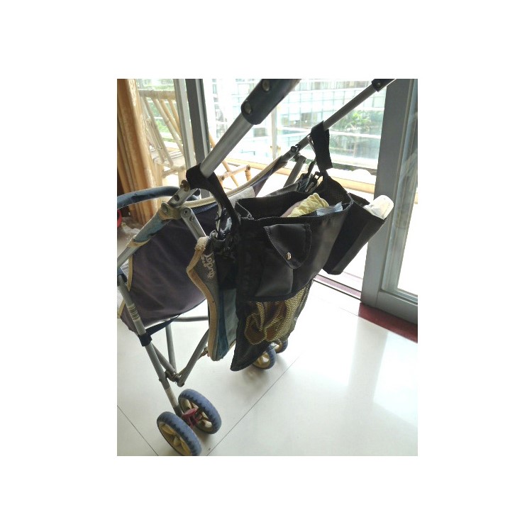 Baby Stroller Bags Organizer Carriage Pram Cart Mummy Infant Nappy Bags - Black-3