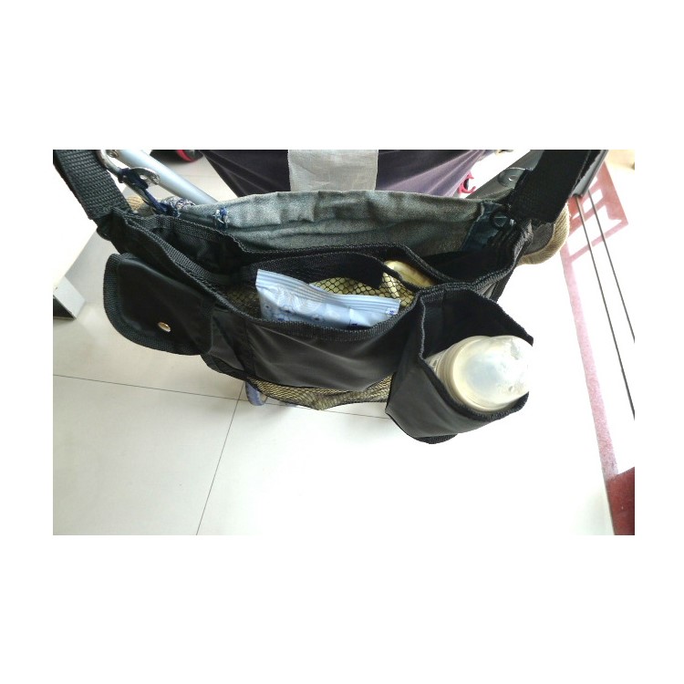 Baby Stroller Bags Organizer Carriage Pram Cart Mummy Infant Nappy Bags - Black-4