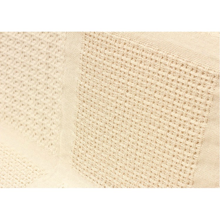 Beige Office Nap Cover Tassels Cotton Sofa Office Blanket Soft Knitted Sofa Towel - Square Lattice Pattern-8