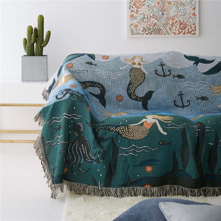 Purchased Mermaid Pattern Warm Tels Sofa Throw Blanket Couch Cover Decorative Soft Chair Purchased Mermaid Pattern Warm Tels Sofa Throw Blanket Couch Cover Decorative Soft Chair