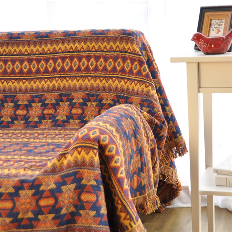 Bohemian Style Thick Cotton Blanket Home Leisure Blankets Sofa Cover Bedding Carpet with Tassels, Size: 180x230cm-3
