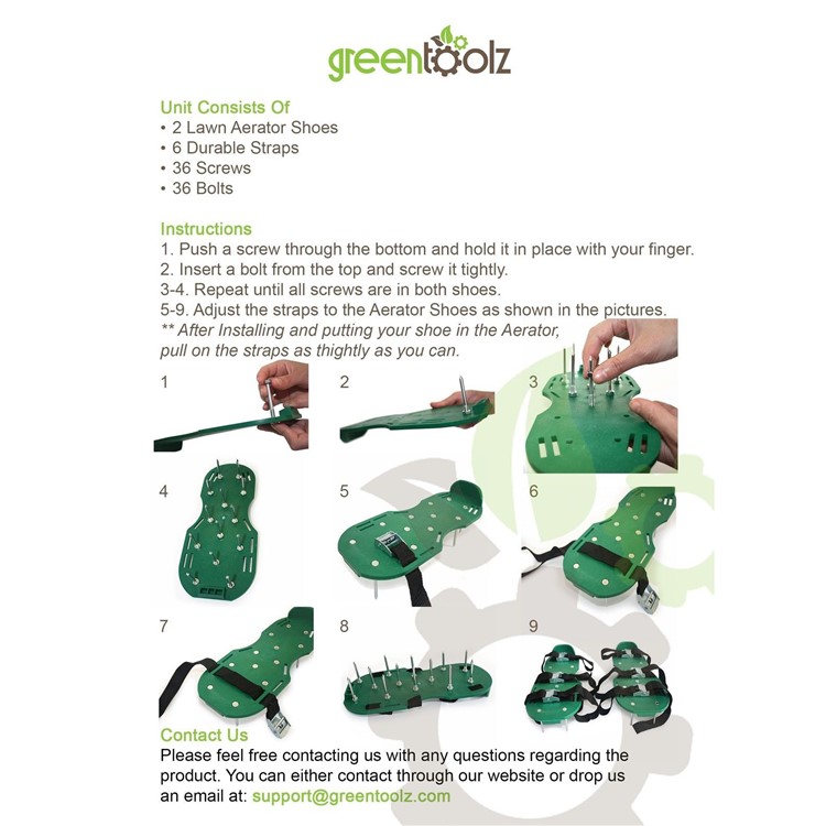 Lawn Aerator Shoes Metal Buckles and 3 Straps-6