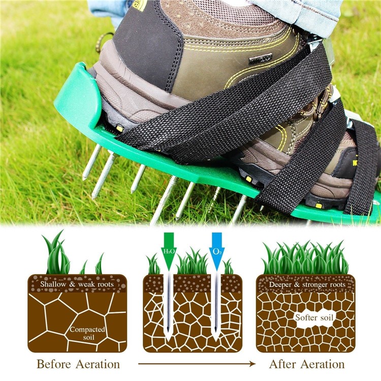 Lawn Aerator Shoes Metal Buckles and 3 Straps-7