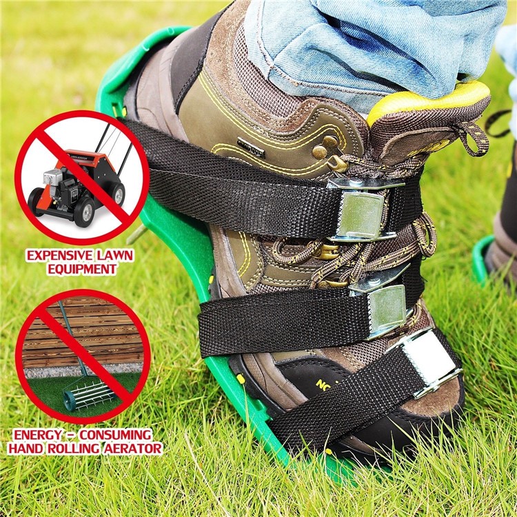 Lawn Aerator Shoes Metal Buckles and 3 Straps-8