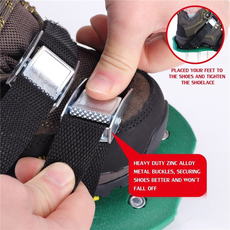 Lawn Aerator Shoes Metal Buckles and 3 Straps-9
