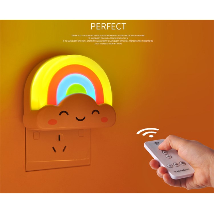 0.2W Rainbow Cloud Shaped LED Night Light Sound Light - Green-3