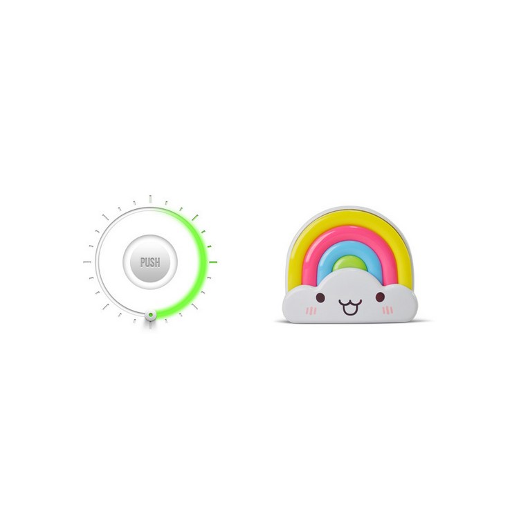0.2W Rainbow Cloud Shaped LED Night Light Sound Light - Green-4