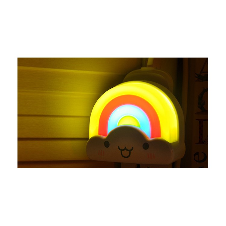0.2W Rainbow Cloud Shaped LED Night Light Sound Light - Green-5