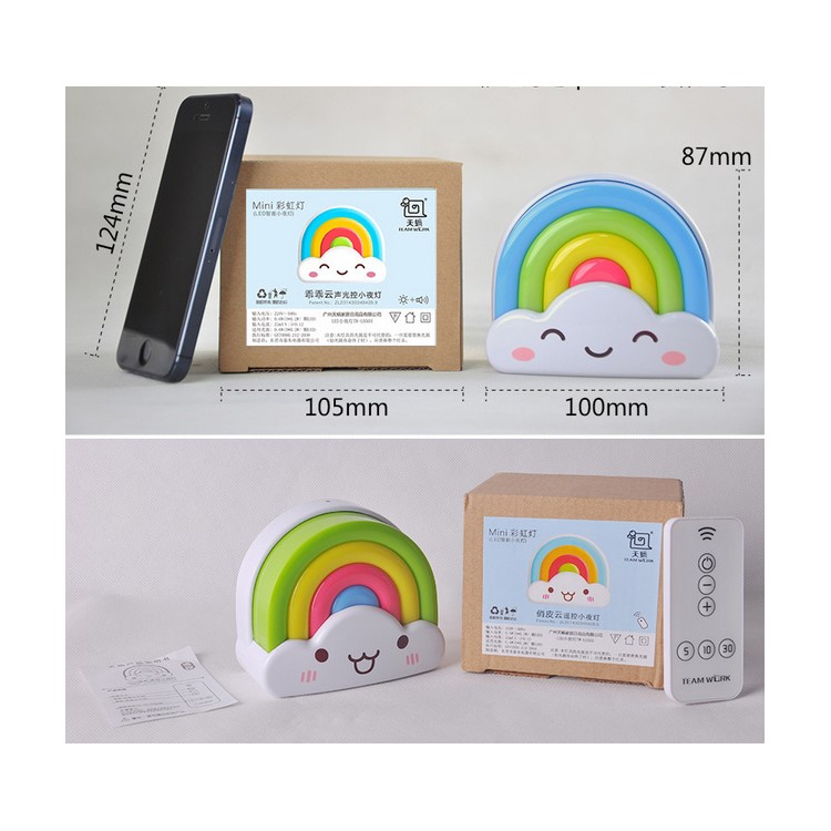 0.2W Rainbow Cloud Shaped LED Night Light Sound Light Lamp - Blue-5