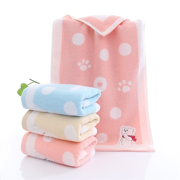 3PCS Cute Bear Pattern 35 x 75cm Pure Cotton Towels-1