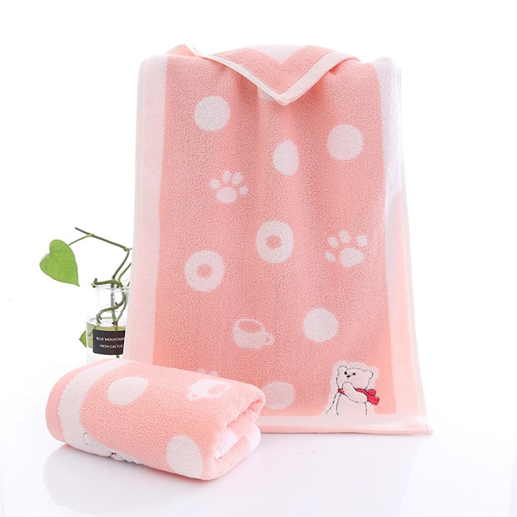 3PCS Cute Bear Pattern 35 x 75cm Pure Cotton Towels-2