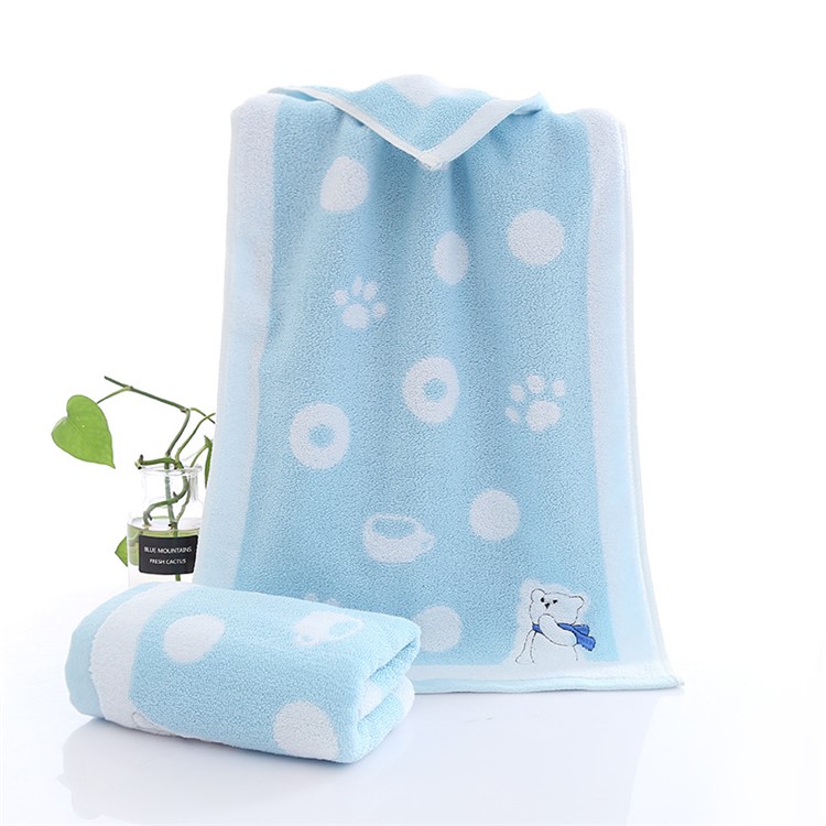 3PCS Cute Bear Pattern 35 x 75cm Pure Cotton Towels-3