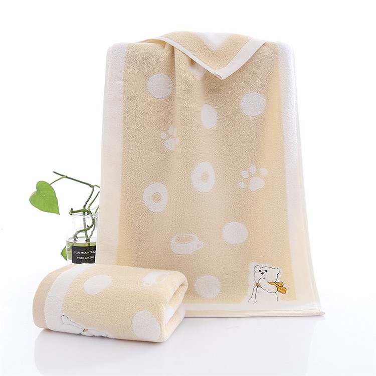 3PCS Cute Bear Pattern 35 x 75cm Pure Cotton Towels-4