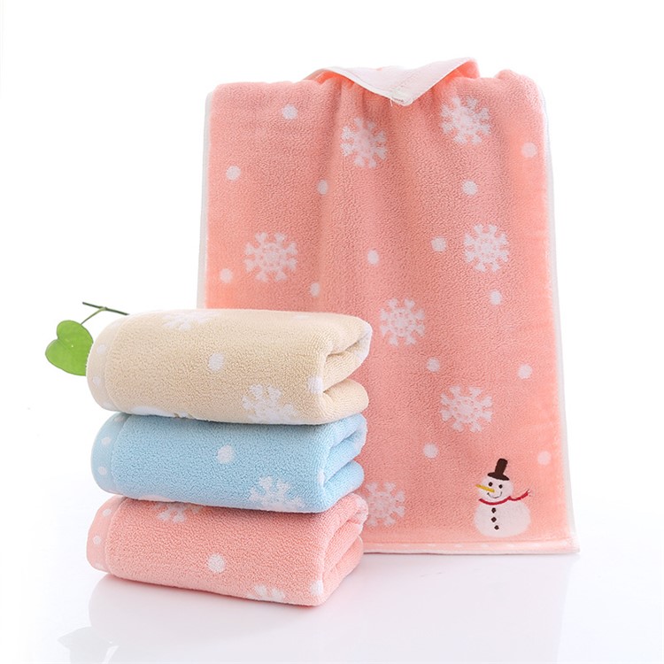3PCS Cute Snowman Patern 35 x 75cm Pure Cotton Towels-2