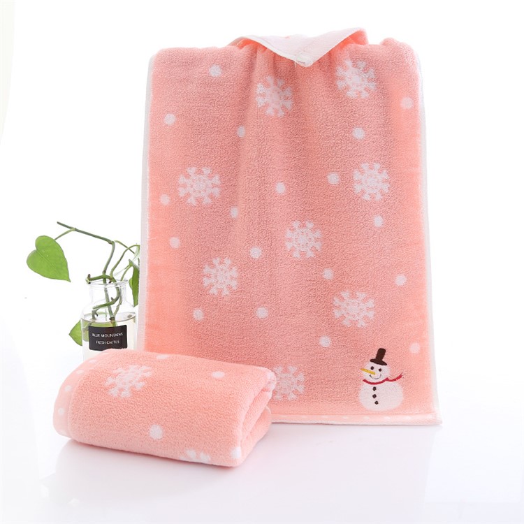 3PCS Cute Snowman Patern 35 x 75cm Pure Cotton Towels-3