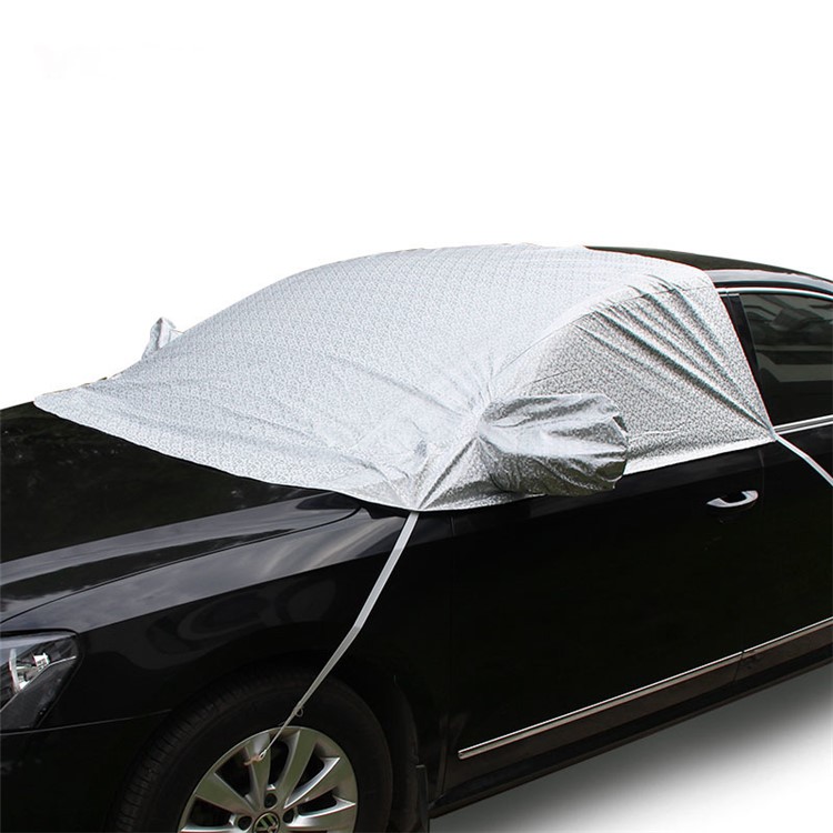 Car Half Cover Sunshade Waterproof Car Snow Shield Anti-UV Snow Protection Cover - Size: L (175x140x65cm)-1